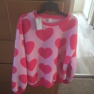 Cozy Pink Heart Sweater